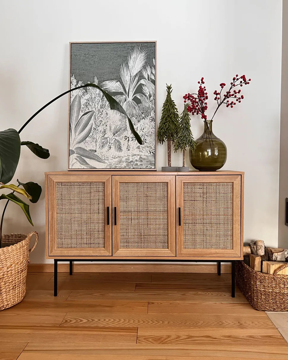 Aparador Com 3 Portas Castanho Claro Pasco