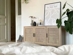 Aparador Com 3 Portas Castanho Claro Pasco