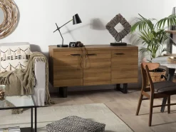 Aparador Com 3 Portas Castanho Escuro Timber