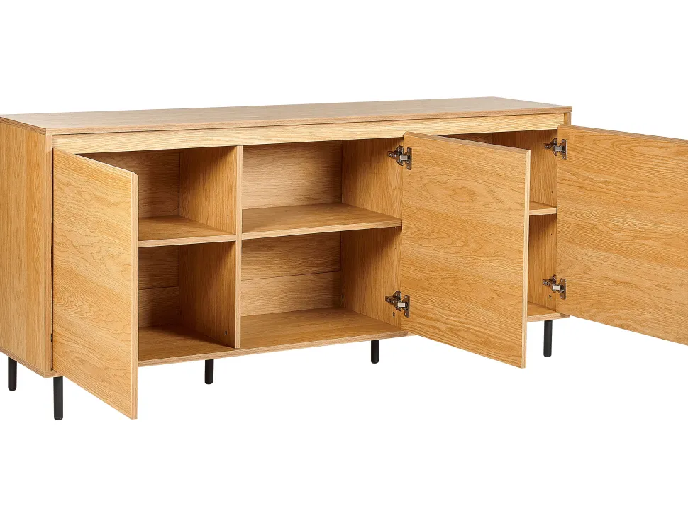 Aparador Com 3 Portas Cor De Madeira Clara Nikea