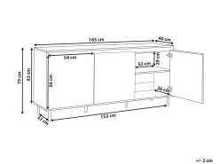 Aparador Com 3 Portas Cor De Madeira Clara Nikea