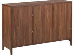 Aparador Com 3 Portas Cor De Madeira Escura Com Cinzento Medfort