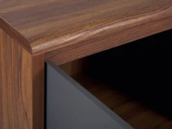 Aparador Com 3 Portas Cor De Madeira Escura Com Cinzento Medfort