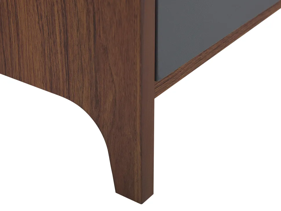 Aparador Com 3 Portas Cor De Madeira Escura Com Cinzento Medfort