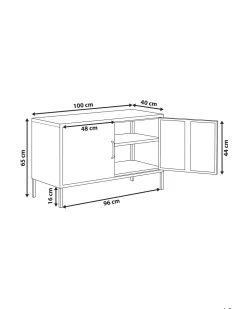 Aparador Com 2 Portas De Metal Azul Marinho Uria