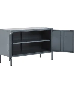 Aparador Com 2 Portas De Metal Cinzento Uria