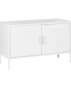 Aparador Com 2 Portas De Metal Branco Uria