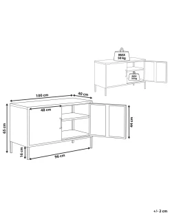 Aparador Com 2 Portas De Metal Branco Uria