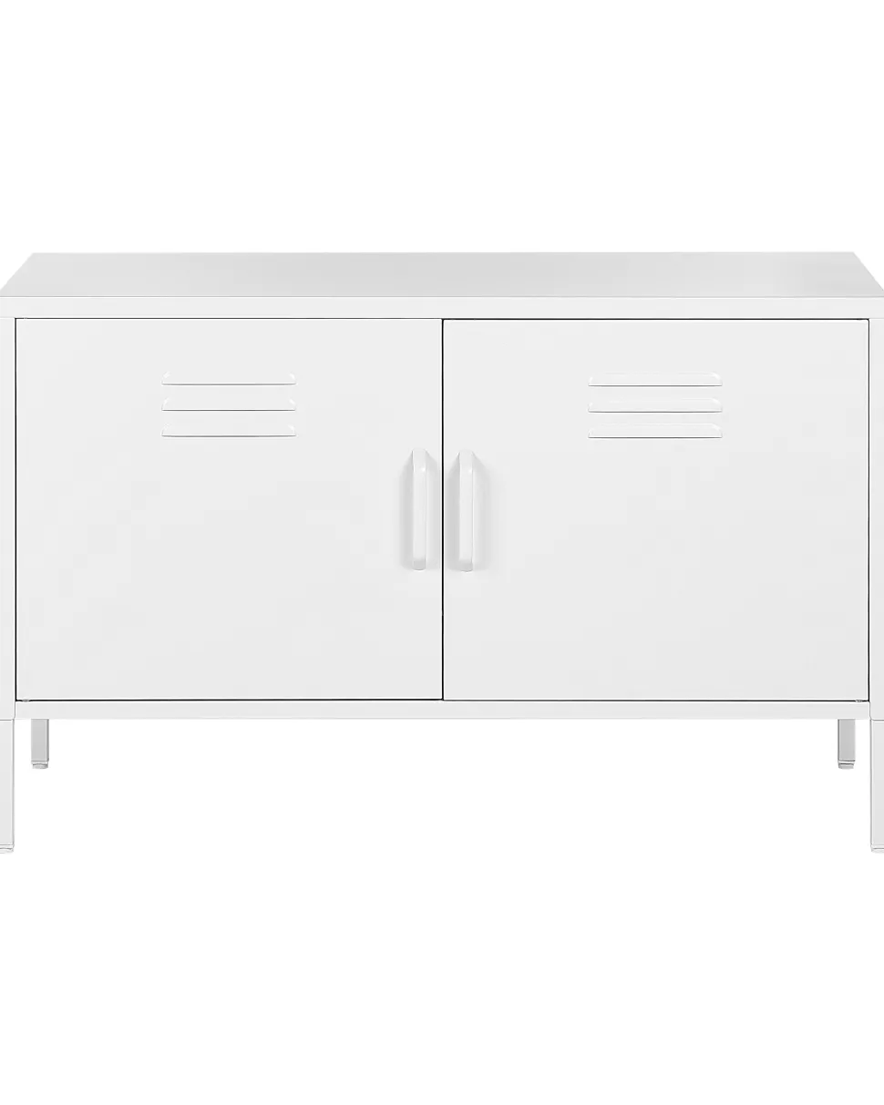 Aparador Com 2 Portas De Metal Branco Uria