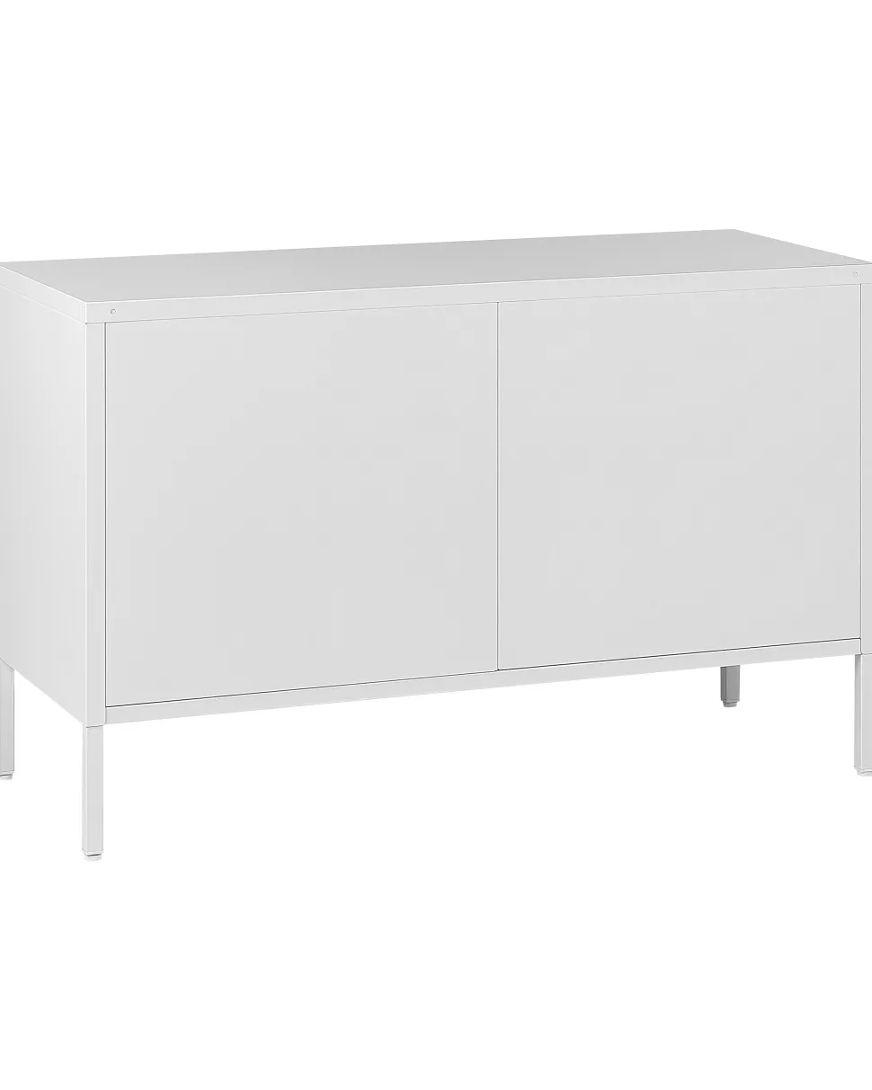 Aparador Com 2 Portas De Metal Branco Uria