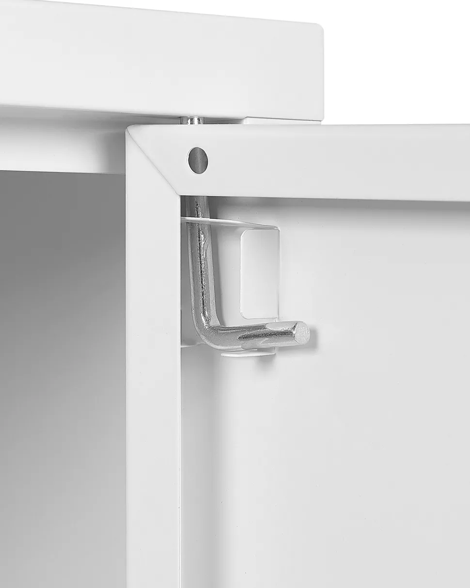 Aparador Com 2 Portas De Metal Branco Uria