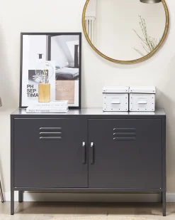 Aparador Com 2 Portas De Metal Preto Uria