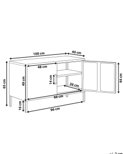 Aparador Com 2 Portas De Metal Preto Uria
