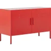 Aparador Com 2 Portas De Metal Vermelho Uria