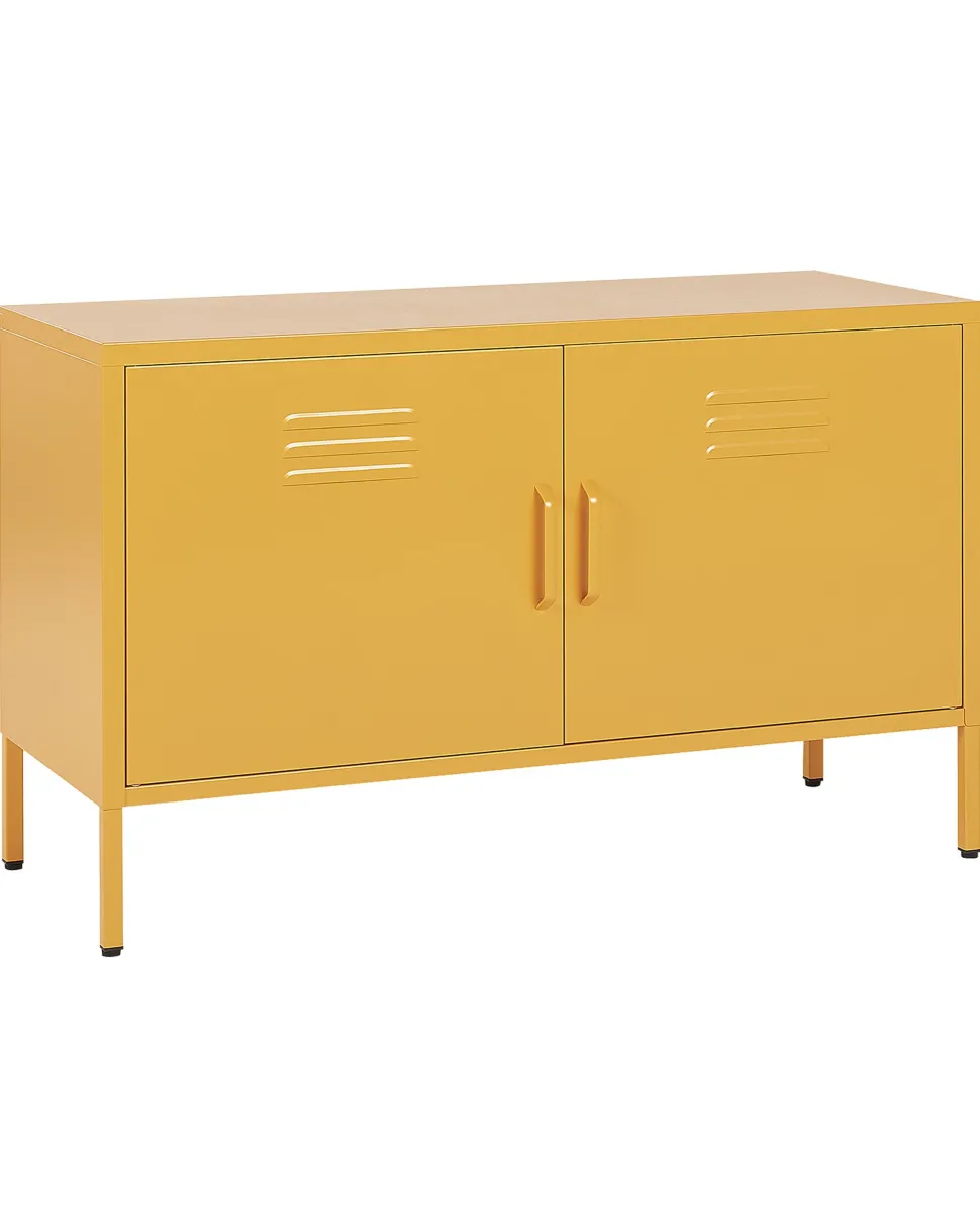 Aparador Com 2 Portas De Metal Amarelo Uria