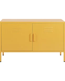Aparador Com 2 Portas De Metal Amarelo Uria
