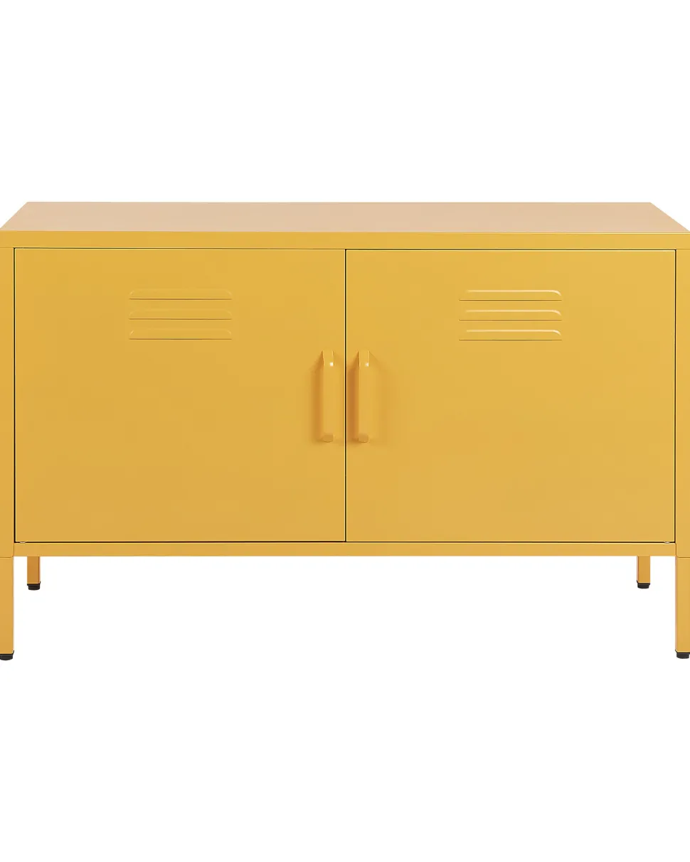 Aparador Com 2 Portas De Metal Amarelo Uria