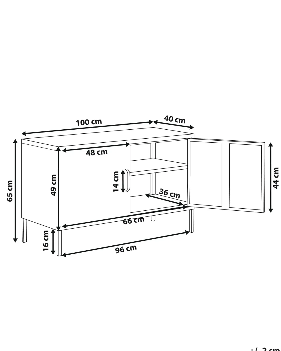 Aparador Com 2 Portas De Metal Amarelo Uria
