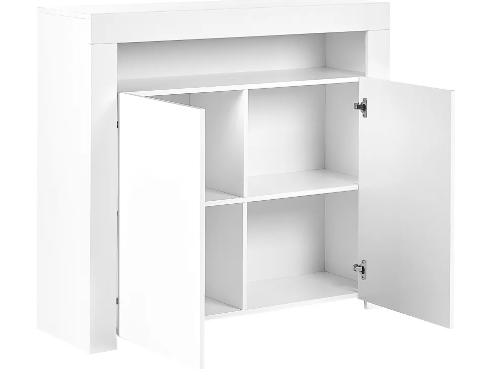 Aparador Com 2 Portas E Led Branco Covina