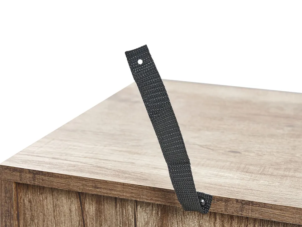 Aparador Com 2 Portas E Led Em Madeira Clara E Preto Marana