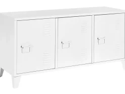 Aparador Com 3 Portas Em Metal Branco Cardiff