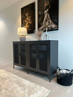 Aparador Com 2 Portas Em Metal Preto Wakatipu