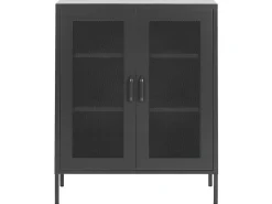 Aparador Com 2 Portas Em Metal Preto Wakatipu