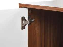 Aparador Com 3 Portas Em Madeira Escura E Branco Nueva