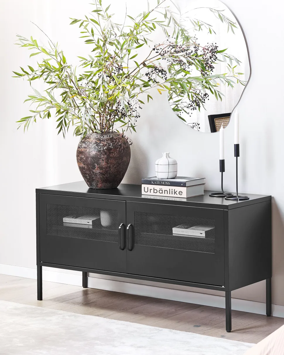 Aparador Com 2 Portas Em Metal Preto Morley