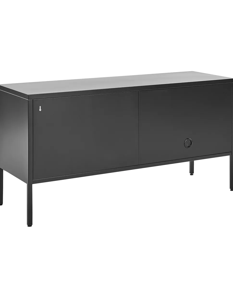 Aparador Com 2 Portas Em Metal Preto Morley