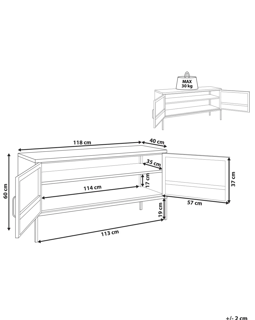 Aparador Com 2 Portas Em Metal Preto Morley