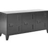 Aparador Com 3 Portas Em Metal Preto Cardiff