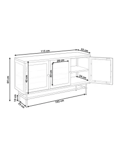 Aparador Com 3 Portas Em Metal Preto Devon