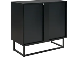 Aparador Com 2 Portas Em Madeira Clara E Preto Alaska