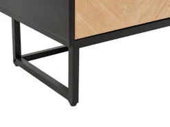 Aparador Com 2 Portas Em Madeira Clara E Preto Alaska