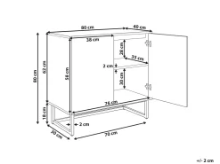 Aparador Com 2 Portas Em Madeira Clara E Preto Alaska