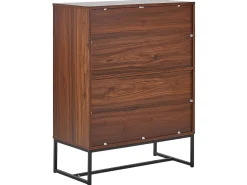 Aparador Com 4 Portas Em Madeira Escura E Branco Nueva