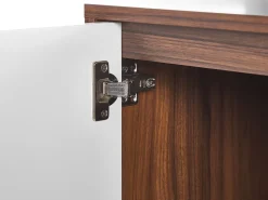 Aparador Com 4 Portas Em Madeira Escura E Branco Nueva