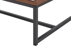 Aparador Com 4 Portas Em Madeira Escura E Branco Nueva