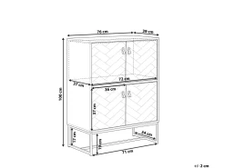 Aparador Com 4 Portas Em Madeira Escura E Branco Nueva