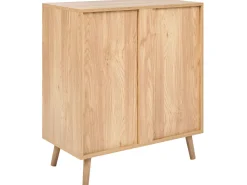 Aparador Com 2 Portas Em Madeira Clara E Preto Bristow