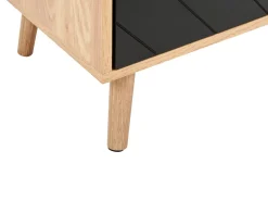 Aparador Com 2 Portas Em Madeira Clara E Preto Bristow