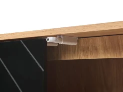 Aparador Com 2 Portas Em Madeira Clara E Preto Bristow