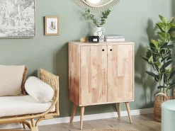 Aparador Com 2 Portas Em Madeira Clara De Seringueira Chandler