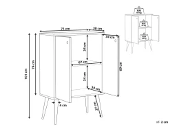 Aparador Com 2 Portas Em Madeira Clara De Seringueira Chandler