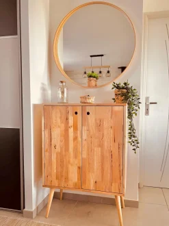 Aparador Com 2 Portas Em Madeira Clara De Seringueira Chandler