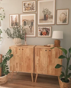 Aparador Com 2 Portas Em Madeira Clara De Seringueira Chandler