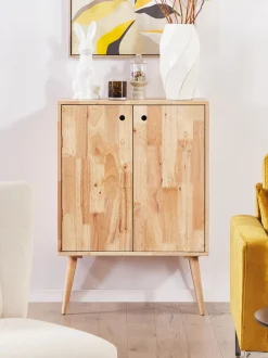 Aparador Com 2 Portas Em Madeira Clara De Seringueira Chandler