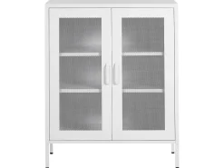 Aparador Com 2 Portas Em Metal Branco Wakatipu