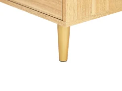 Aparador Com 2 Portas Em Rattan Cor De Madeira Clara Potosi